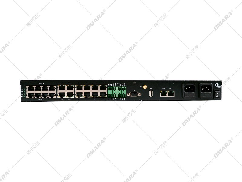 1U帶屏機(jī)房環(huán)境監(jiān)控一體化主機(jī)A6-X600背面接口展示 1U帶屏機(jī)房環(huán)境監(jiān)控一體化主機(jī)A6-X600背面接口展示